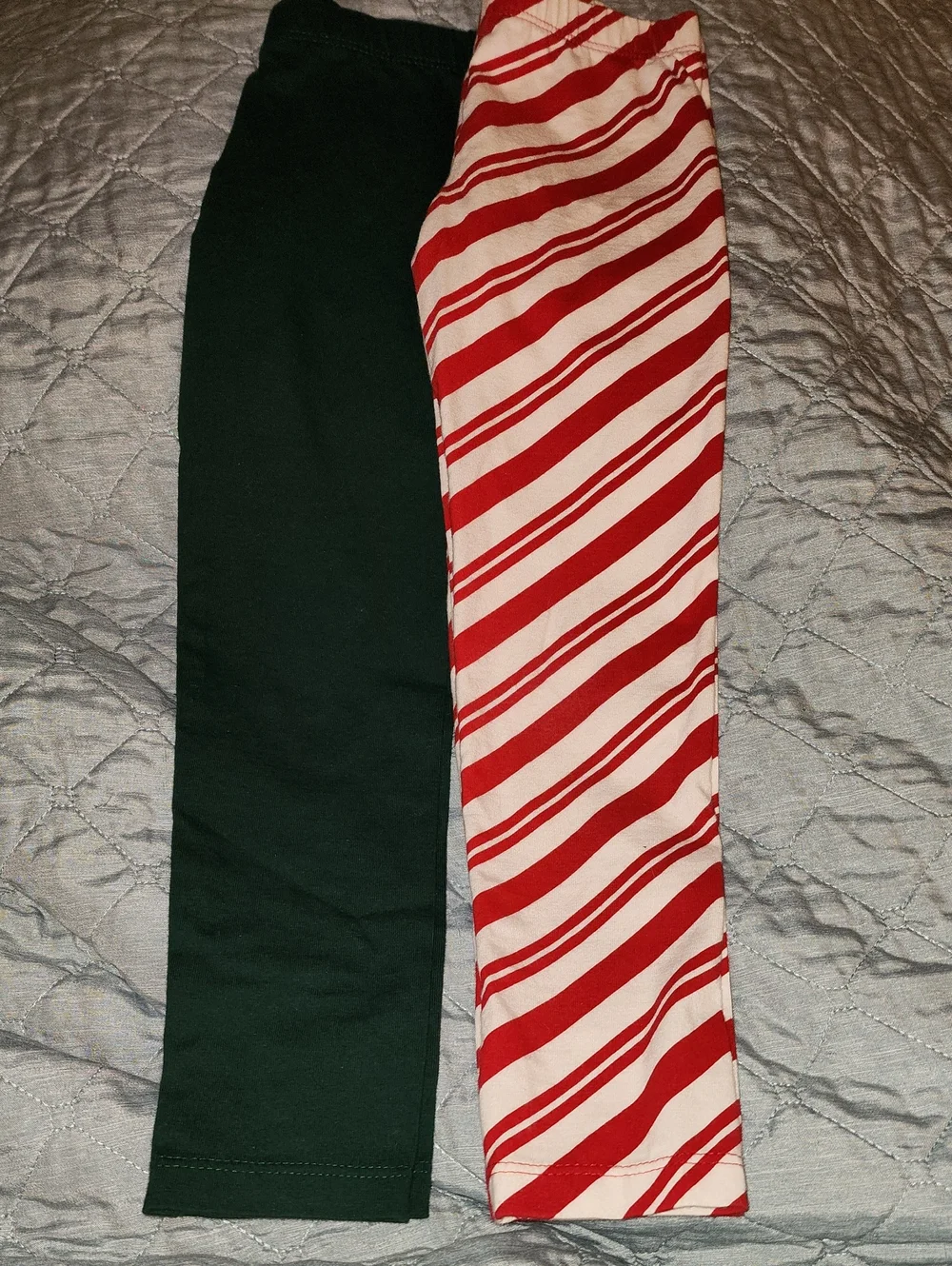The Children's Place Green and Red Candy-Stripe Kids Leggings Two-Pack
